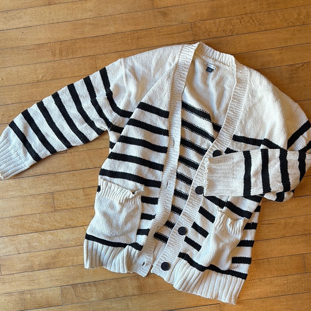 Striped Black and Cream Women’s Sweater